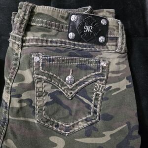 Miss Me Women's Green Camouflage Boot Cut Jeans